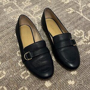 Talbots loafers women navy 7 leather d-ring